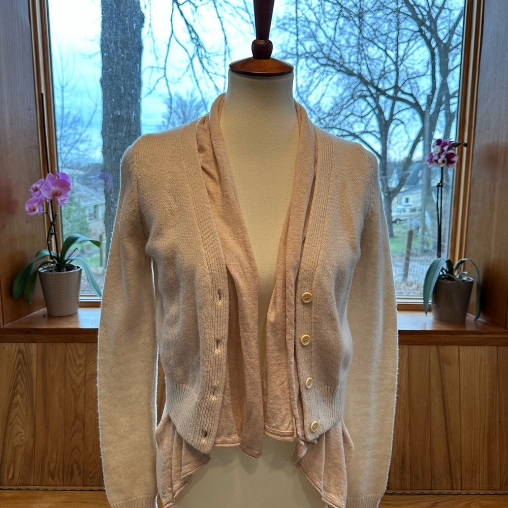 BCBG Max Azria Wool Cream Cardigan Sweater XS
